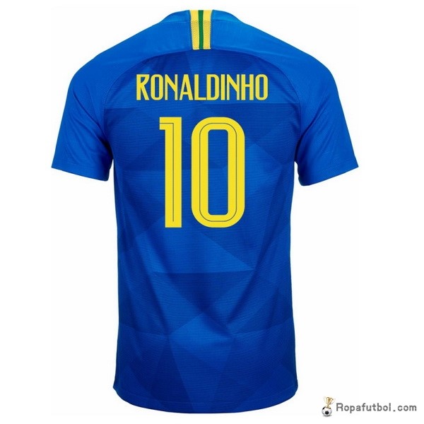 Camiseta Brasil Replica Segunda Ropa Ronaldinho 2018 Azul